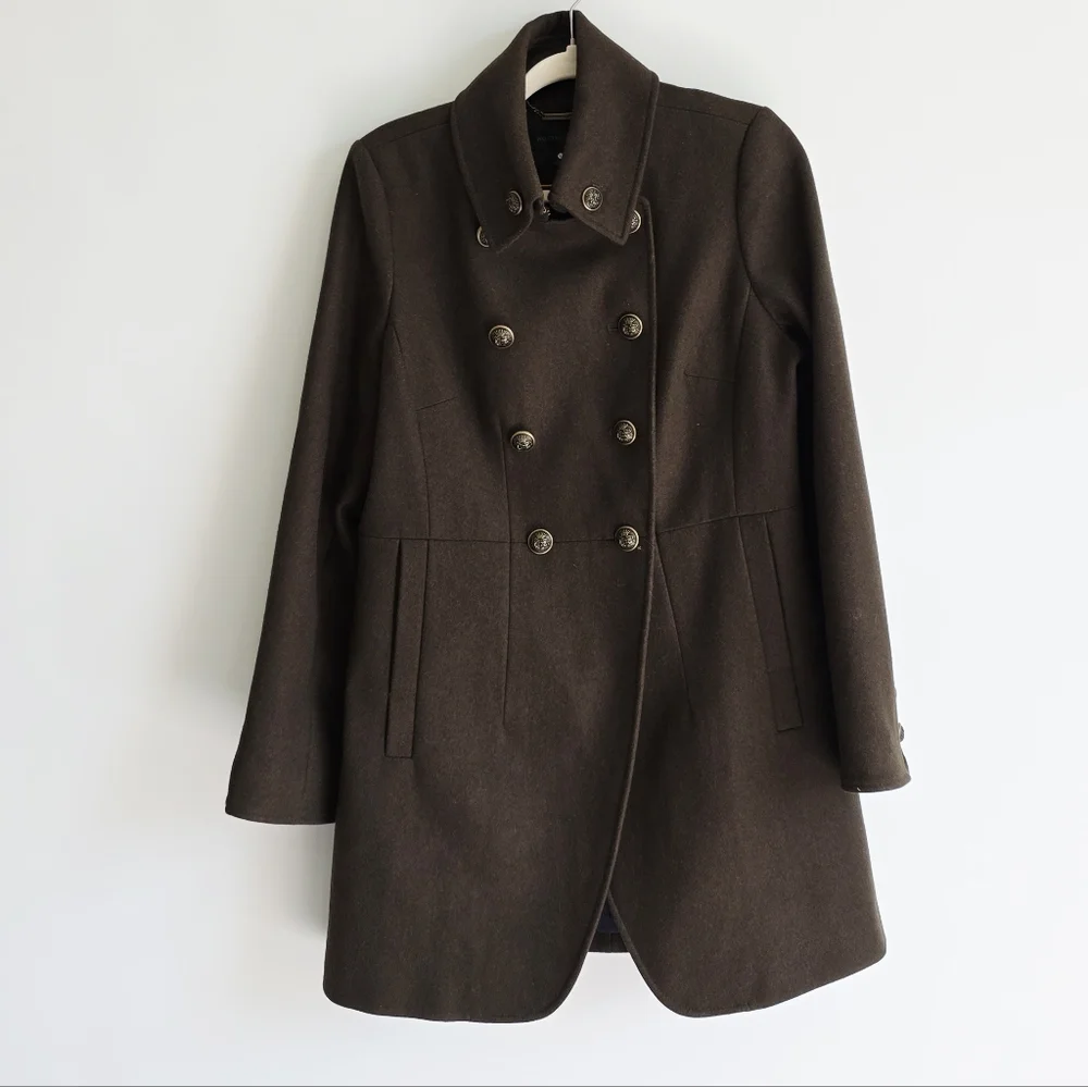 Vintage Worthington Green Double-Breasted Wool Blend Coat Women's Size L